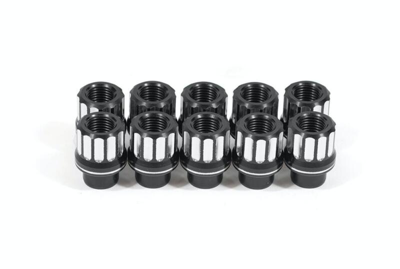 BMR Fabrication Lug nut kit, 14mm x 1.50 RH, shank, 12-pt, alum, set of 10 Black Anodized (2010-2024 5th Gen Camaro) - LNK024