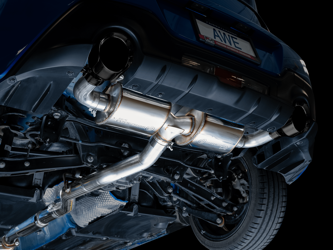 AWE Touring Edition Exhaust - Diamond Black Tips (2016-2023 Subaru BRZ / Toyota GR86 / Toyota 86) - 3015-33486