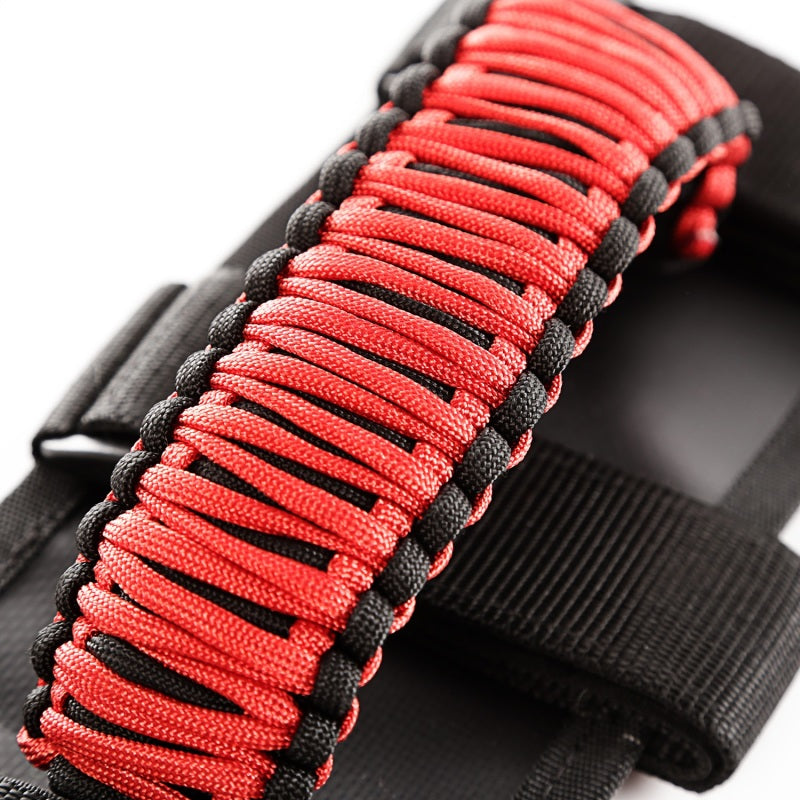 Rugged Ridge Grab Handle Kit Paracord Red/Black; 55-21 Jeep Cj/Wrangler/Gladiator - 13505.31