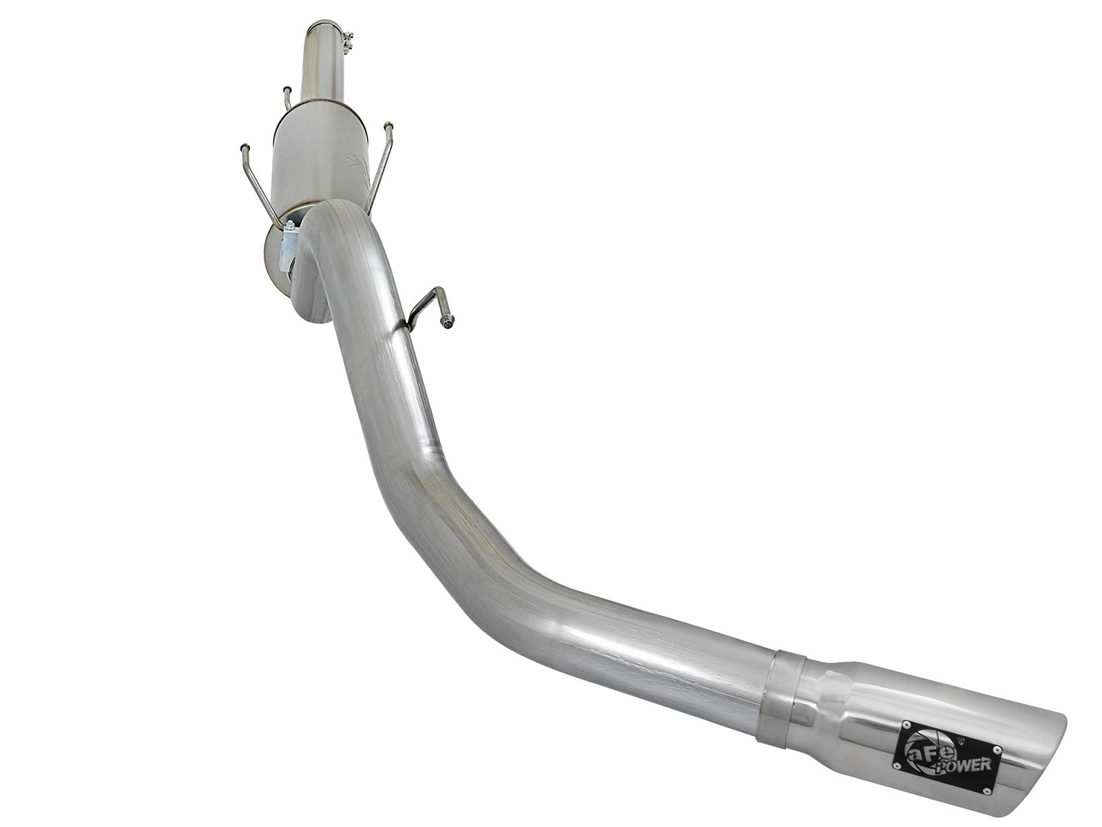 AFE Large Bore-HD 4 IN 409 Stainless Steel Cat-Back Exhaust System w/ Polished Tip - 49-42005