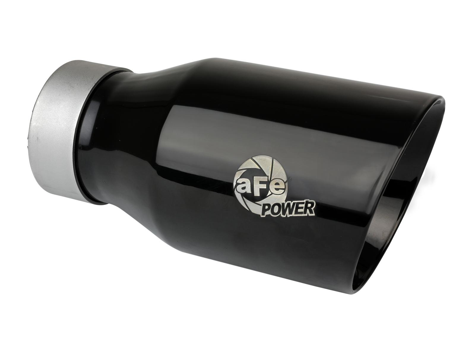 AFE MACH Force-Xp 304 Stainless Steel Clamp-on Exhaust Tip Black (3 IN Inlet x 4-1/2 IN Outlet x 9 IN L) - 49T30454-B093