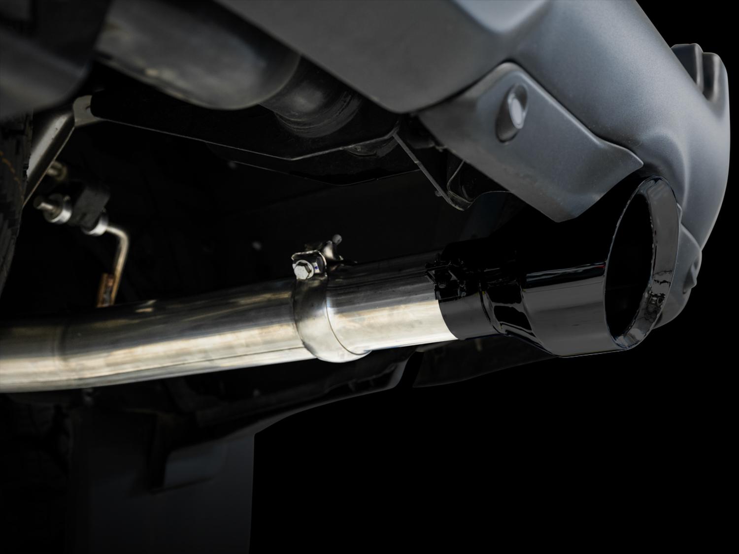 AWE 0FG Dual Rear Exit Catback for 4th Gen RAM 1500 5.7L (with bumper cutouts) - Diamond Black Tips - 3015-33004