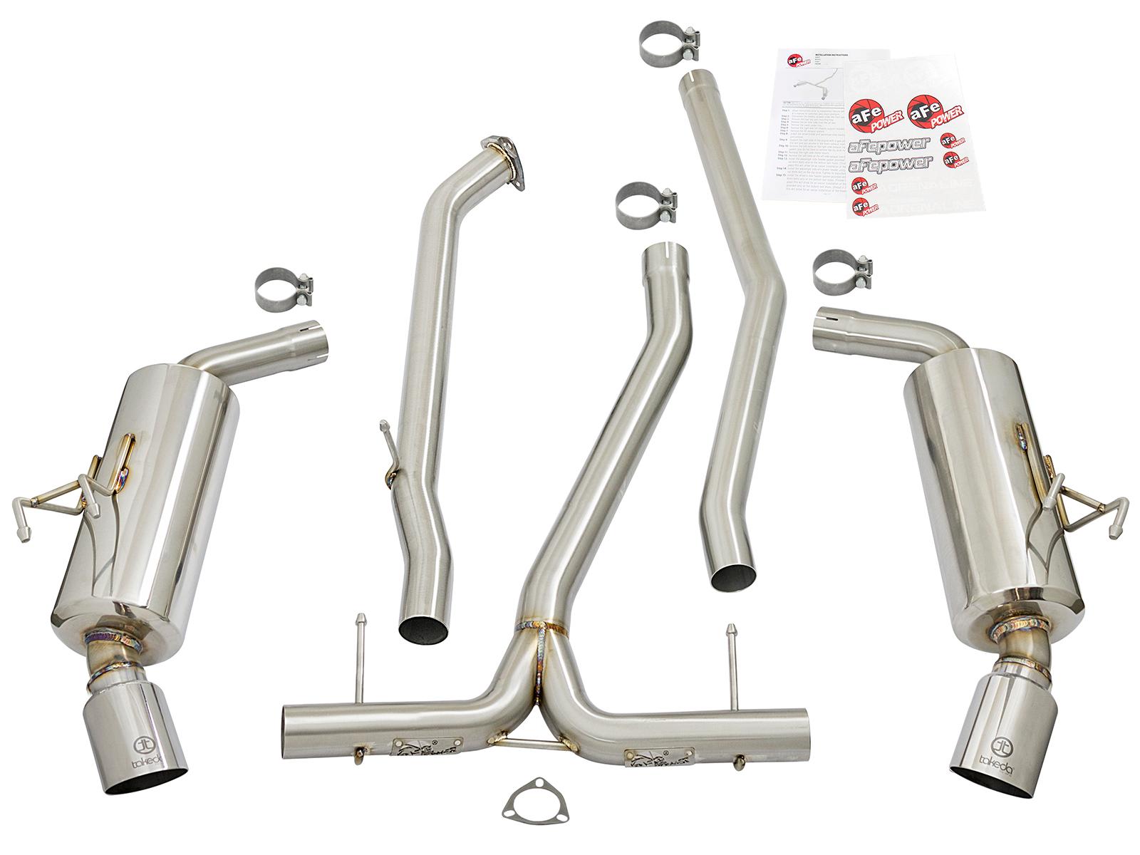 AFE Takeda Cat-Back Exhaust w/ Polished Tip (2016-2021 Civic) - 49-36615-P