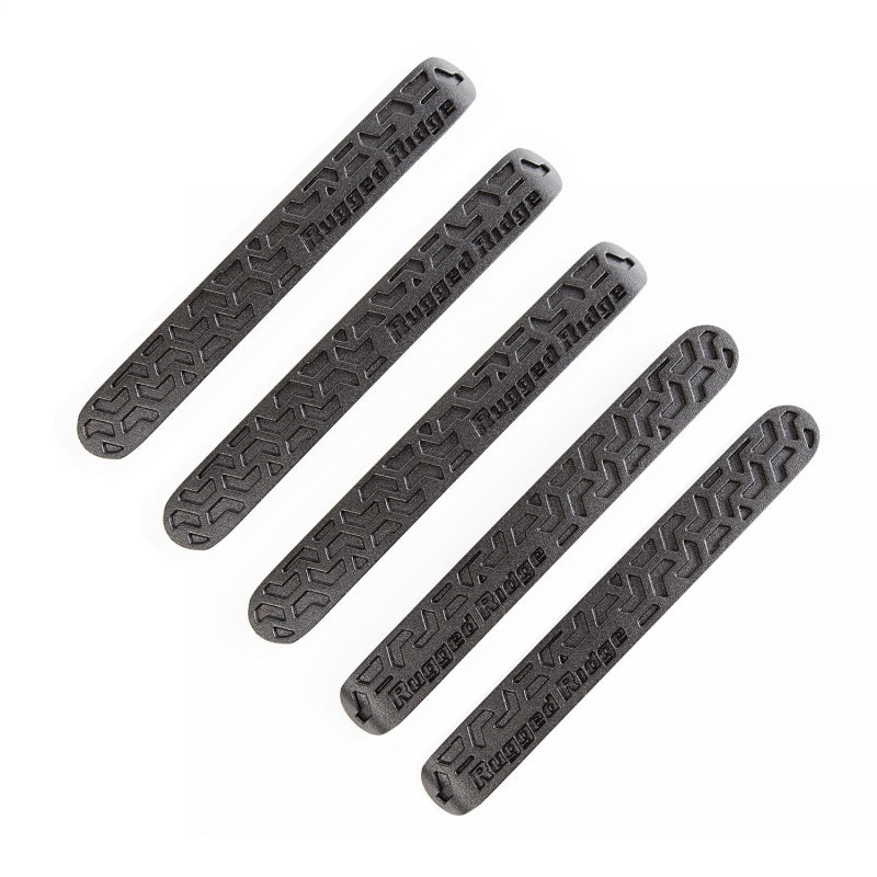 Rugged Ridge Elite Door Handle Inserts Black Tread; 07-18 Jk 4 Door - 13311.49