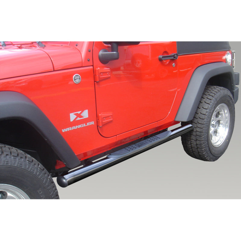 Rugged Ridge Tube Side Step Kit Round 3 Inch Black; 07-18 Jeep Wrangler Jk - 11590.05
