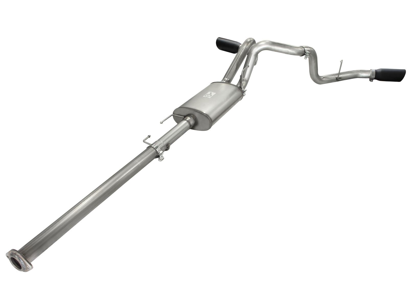 AFE MACH Force-Xp 3 IN 409 Stainless Steel Cat-Back Exhaust System w/Black Tip (2011-2014 F-150) - 49-43056-B