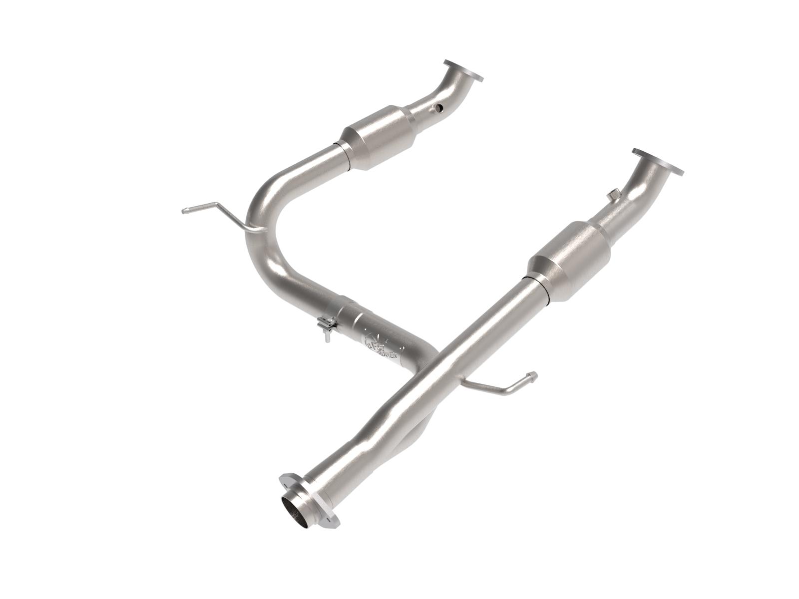 AFE Twisted Steel Y-Pipe 2 to 3 IN 409 Stainless Steel w/ Cat Toyota Tacoma 05-15 V6-4.0L - 48-46006-RC