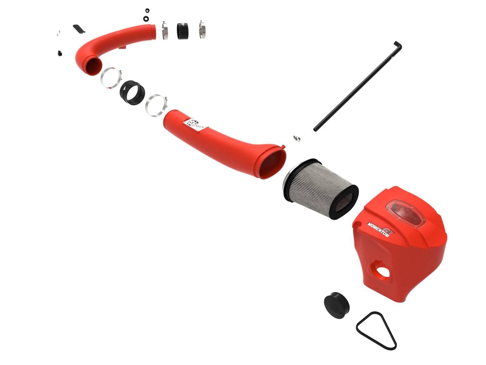 AFE Momentum GT Cold Air Intake System Red w/ Pro DRY S Filter (2011-2021 300, 300, Challenger, Charger) - 51-72201-R