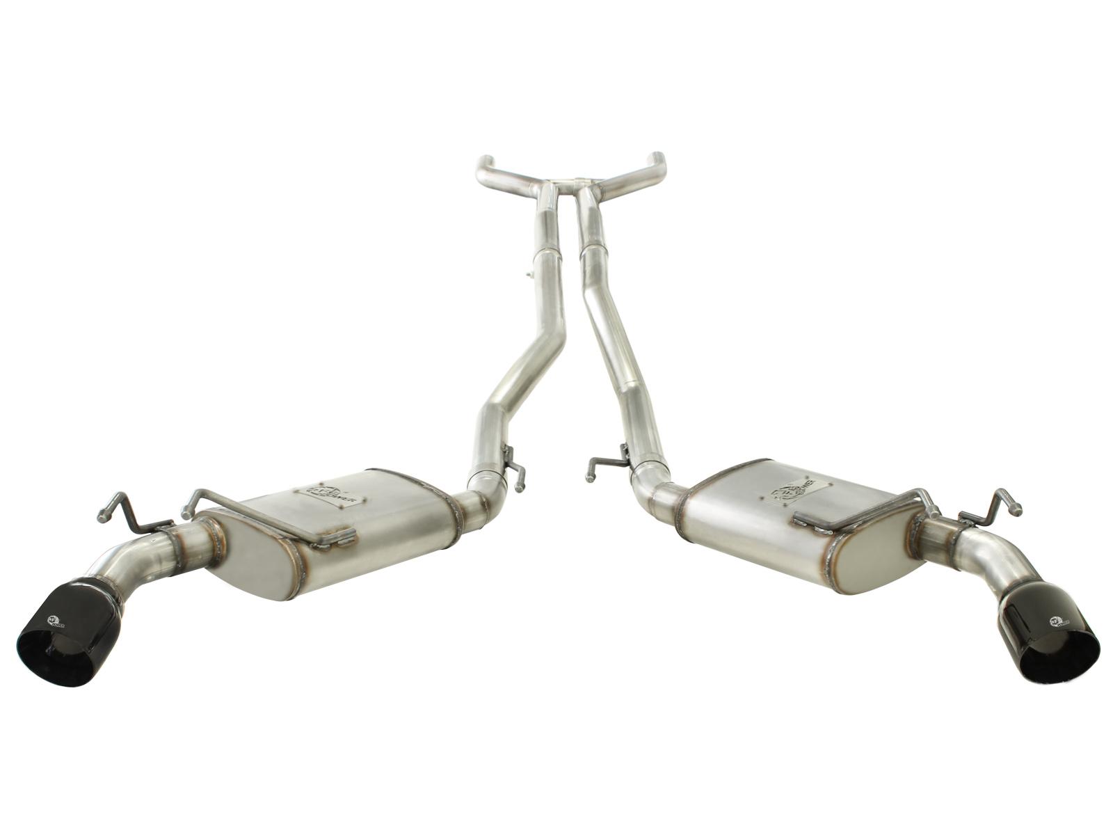 AFE MACH Force-Xp 2-1/2in 409 Stainless Steel Cat-Back Exhaust System w/Black Tip (2010-2013 Camaro, Camaro) - 49-44042-B