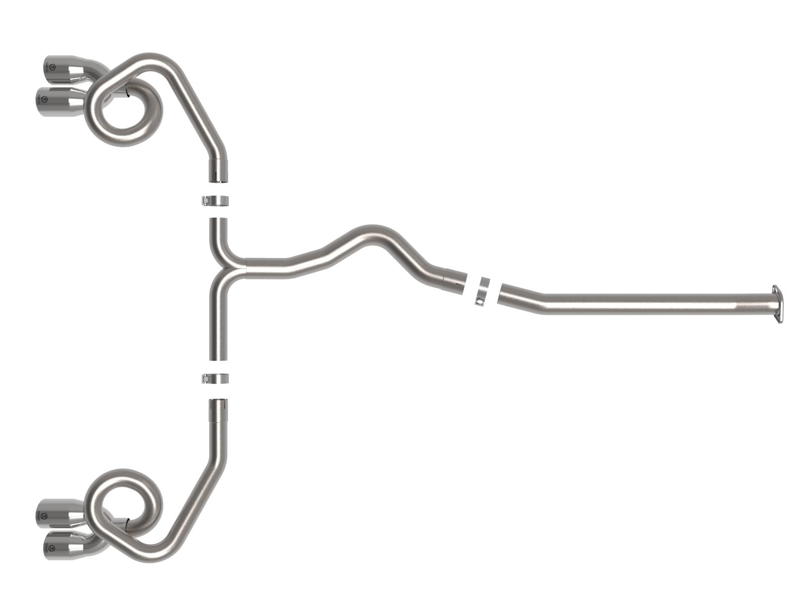 AFE Takeda 3 IN to 2-1/2 IN 304 Stainless Steel Cat-Back Exhaust System w/Polish Tip Subaru WRX 22-23 H4-2.4L (t) - 49-36809-P