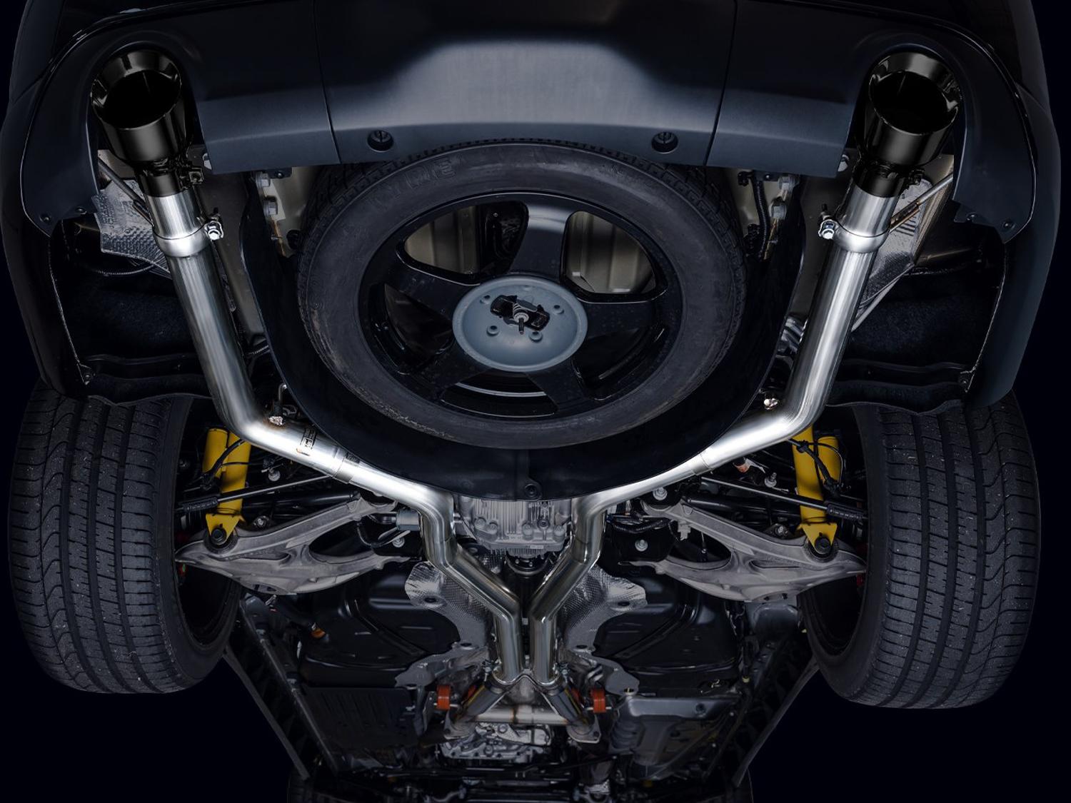 AWE Track Edition Exhaust - Diamond Black Tips (2018-2023 Dodge Durango 6.4L / 6.2L SC) - 3020-33952