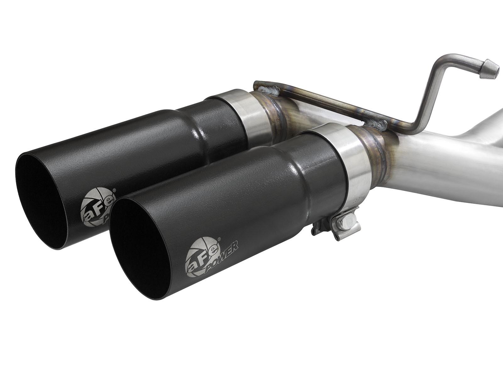 AFE 49-43128-B Rebel Series 3 IN to 2-1/2 IN Stainless Steel Cat-Back Exhaust System w/ Black Tip (2021-2025 Ford F-150 V6-2.7 TT / 3.5L TT / V8-5.0L)