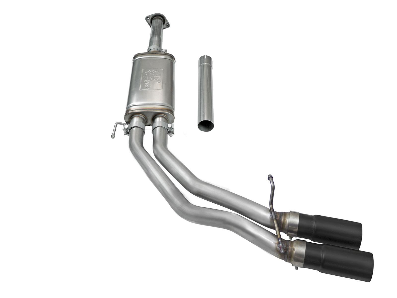 AFE Rebel Series 3 IN to 2-1/2 IN 409 Stainless Steel Cat-Back Exhaust w/Black Tip (2015-2020 F-150, F-150, F-150) - 49-43081-B