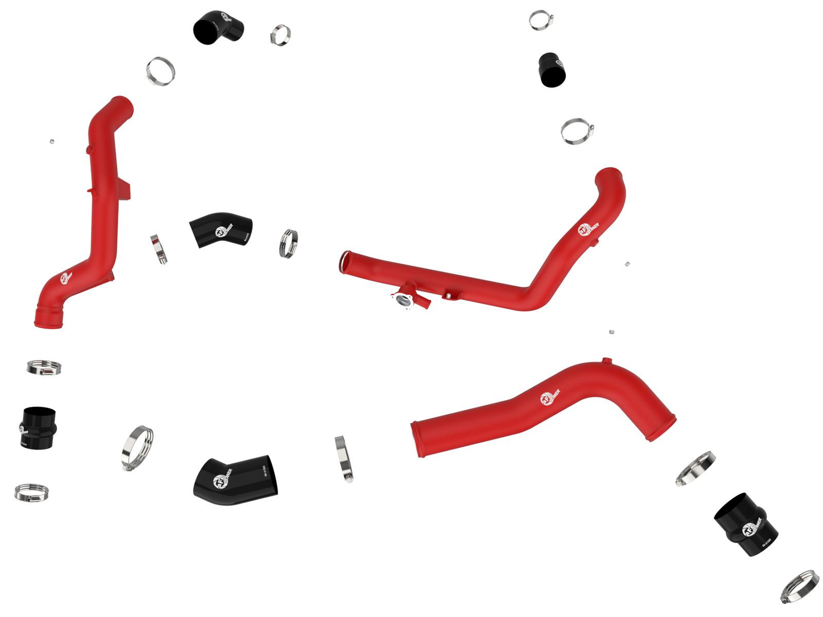 AFE BladeRunner 2-1/4 IN & 2-3/4 IN Aluminum Hot and Cold Charge Pipe Kit Red Ford Explorer ST 20-23 V6-3.0L (tt) - 46-20654-R