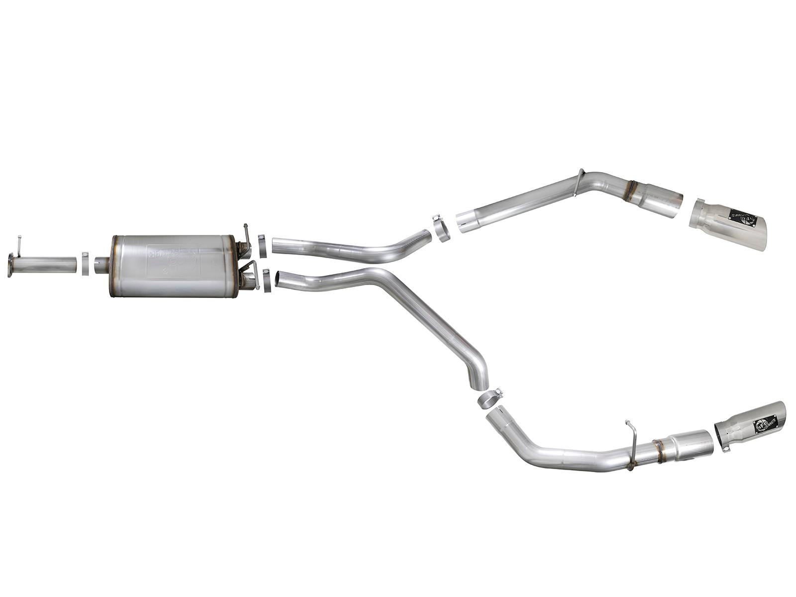 AFE MACH Force-Xp 3 IN Stainless Steel Cat-Back Exhaust System w/ Dual Polish Tips (2019-2021 1500, 1500) - 49-42059-P