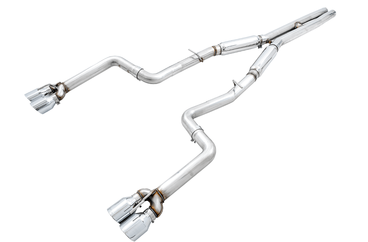 AWE Track Edition Exhaust - Chrome Silver Quad Tips (2015-2020 Dodge Challenger 5.7L) - 3015-42144
