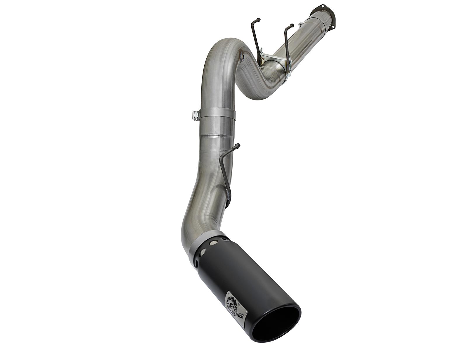 AFE Large Bore-HD 5 IN 409 Stainless Steel DPF-Back Exhaust System w/Black Tip (2017-2021 F-250 Super Duty, F-350 Super Duty) - 49-43090-B