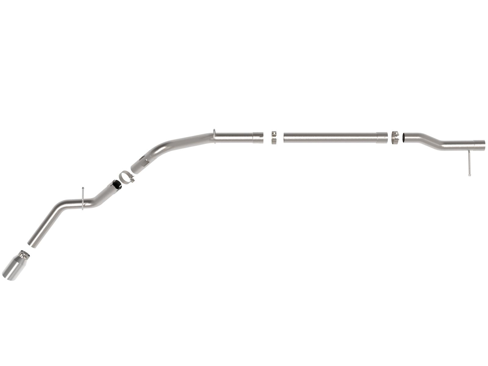 AFE Large Bore-HD 3 IN 409 Stainless Steel DPF-Back Exhaust System w/Polished Tip (2023-2024 Silverado 1500 , Sierra 1500) - 49-44144-P
