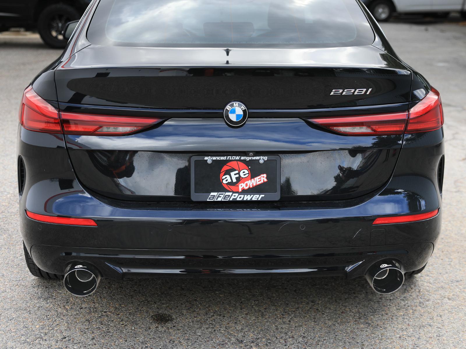 AFE MACH Force-Xp 3 IN to 2-1/2 IN Stainless Steel Axle-Back Exhaust System Black (2021-2024 228i Gran Coupe) - 49-36355-B
