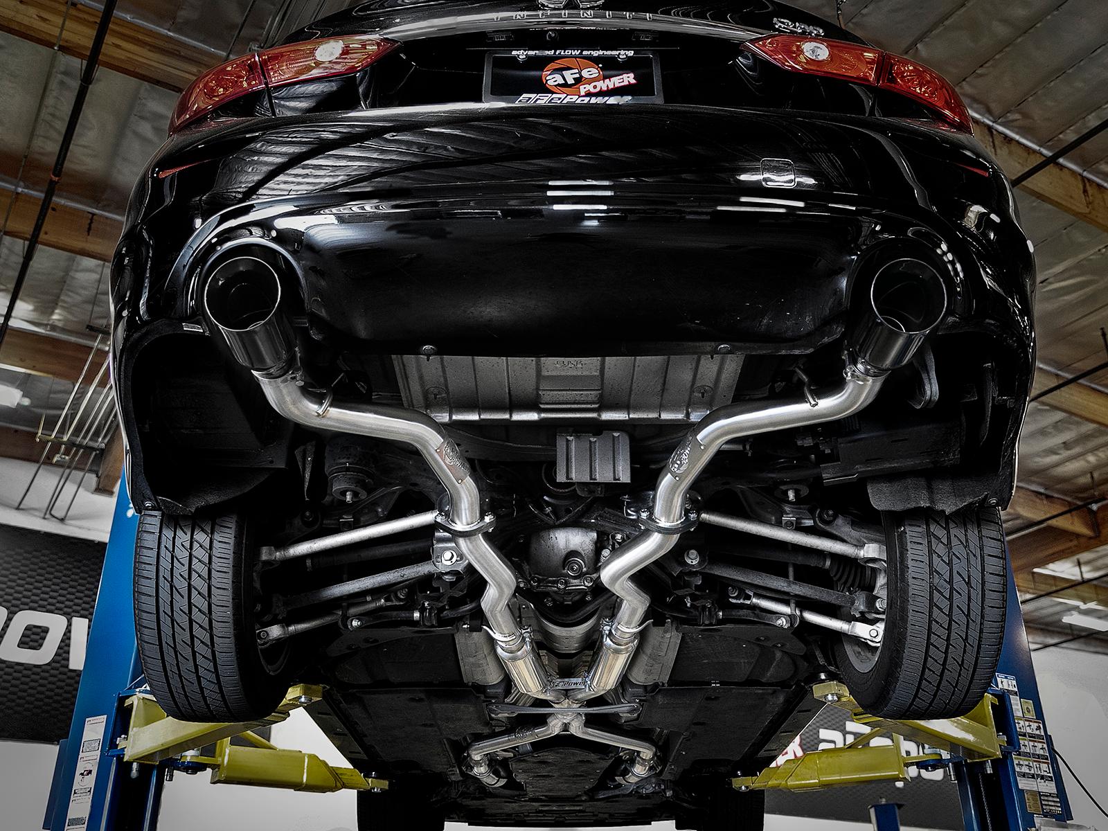 AFE Takeda Cat-Back Exhaust System w/ Black Tip (2016-2021 Q50) - 49-36132NM-B