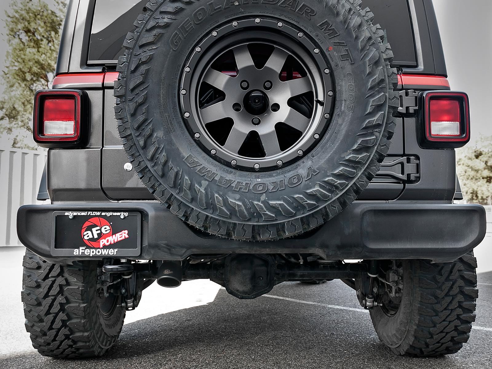 AFE MACH Force-Xp Axle-Back Hi-Tuck Exhaust w/ Black Tip (2018-2021 Wrangler, Wrangler) - 49-48075-B