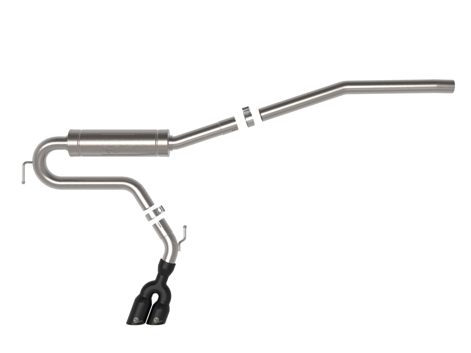 AFE Rebel Series 2-1/2 IN 304 Stainless Steel Cat-Back Exhaust System w/ Black Tip Ford Maverick 22-23 L4-2.0L (t) - 49-33144-B