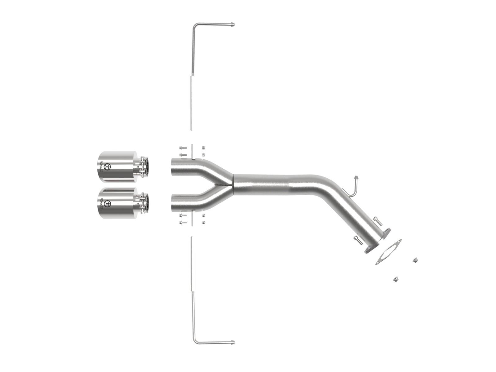 AFE Takeda 3 IN to 2-1/2 IN 304 Stainless Steel Axle-Back Exhaust w/ Polished Tip (Hyundai Veloster 19-20 L4-1.6L (t)) - 49-37012-P