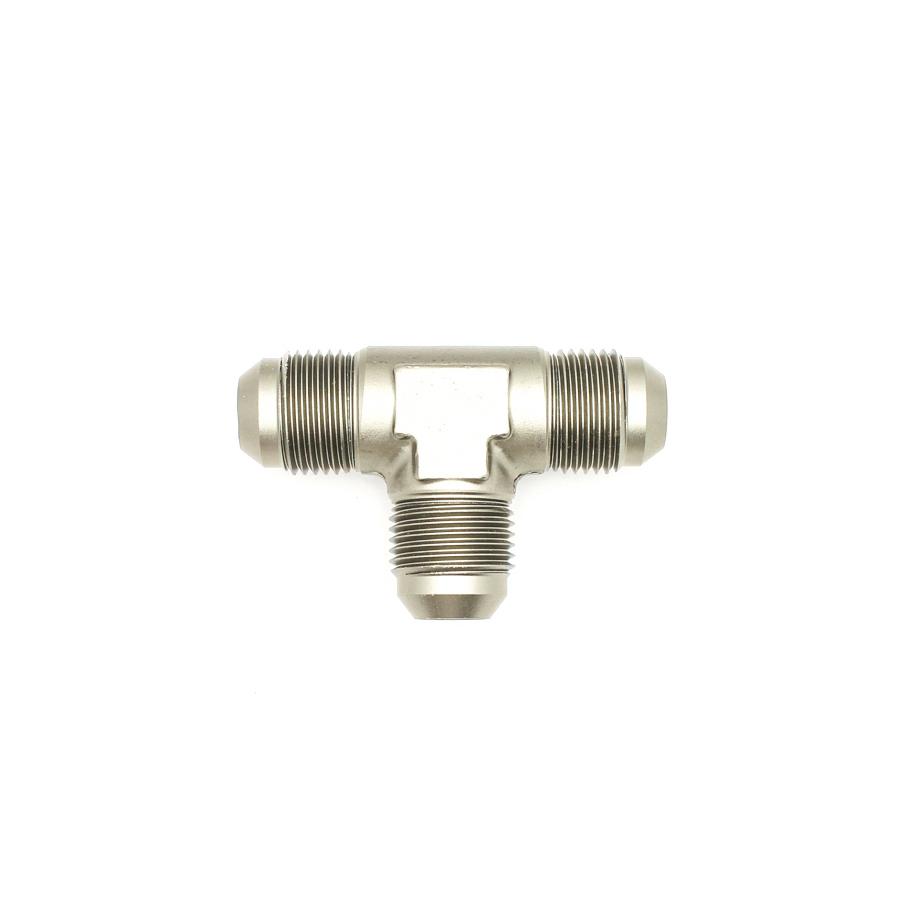 DeatschWerks 8AN Male Flare to 8AN Male Flare to 8AN Male Flare Tee Fitting, Anodized DW Titanium - 6-02-0722