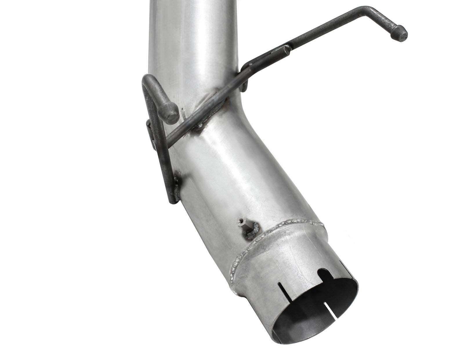AFE Large Bore-HD 5 IN 409 Stainless Steel DPF-Back Exhaust System w/Black Tip (2013-2018 2500, 2500, 3500, 3500) - 49-42039-B