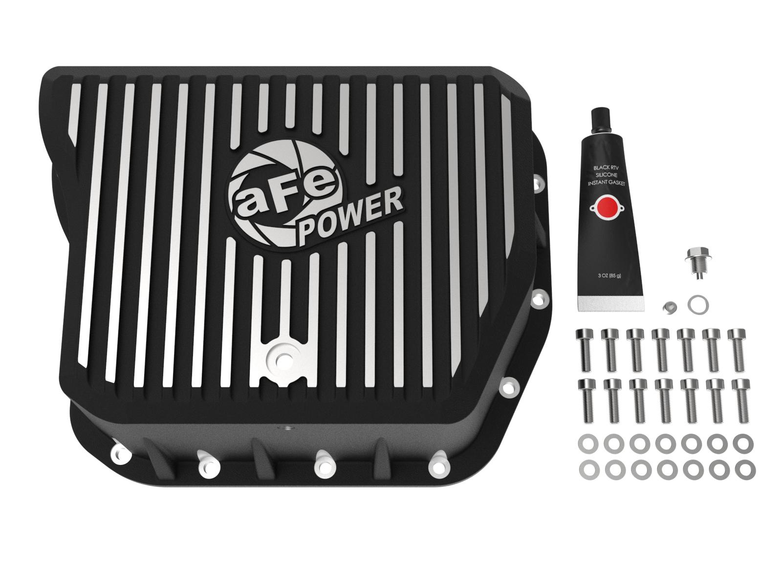 aFe POWER Transmission Pan Black w/ Machined Fins - 46-70052
