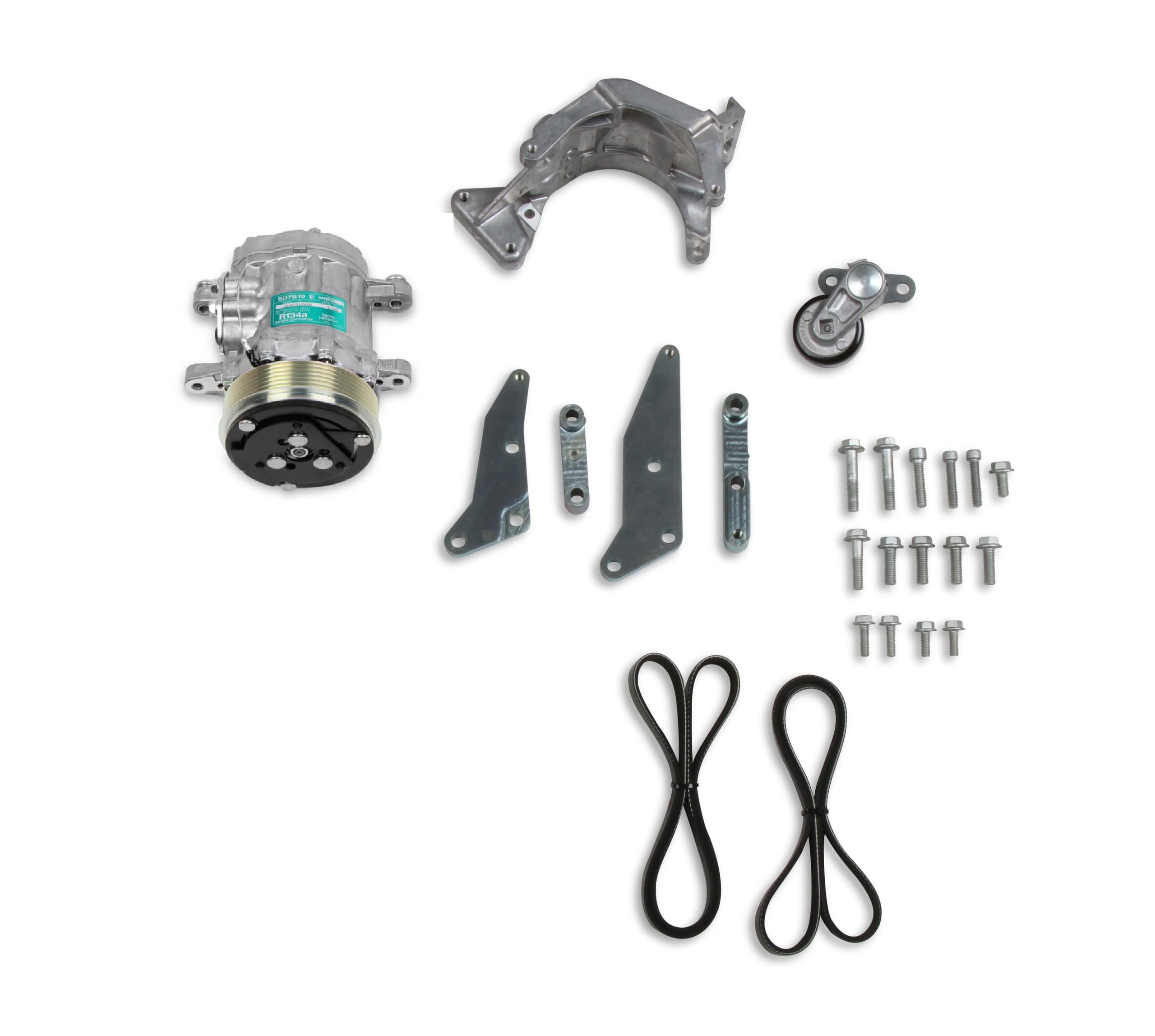 Holley Low LS Drive System (A/C) w/ Sanden SD7 Compressor - Passenger's Side.  - 20-160