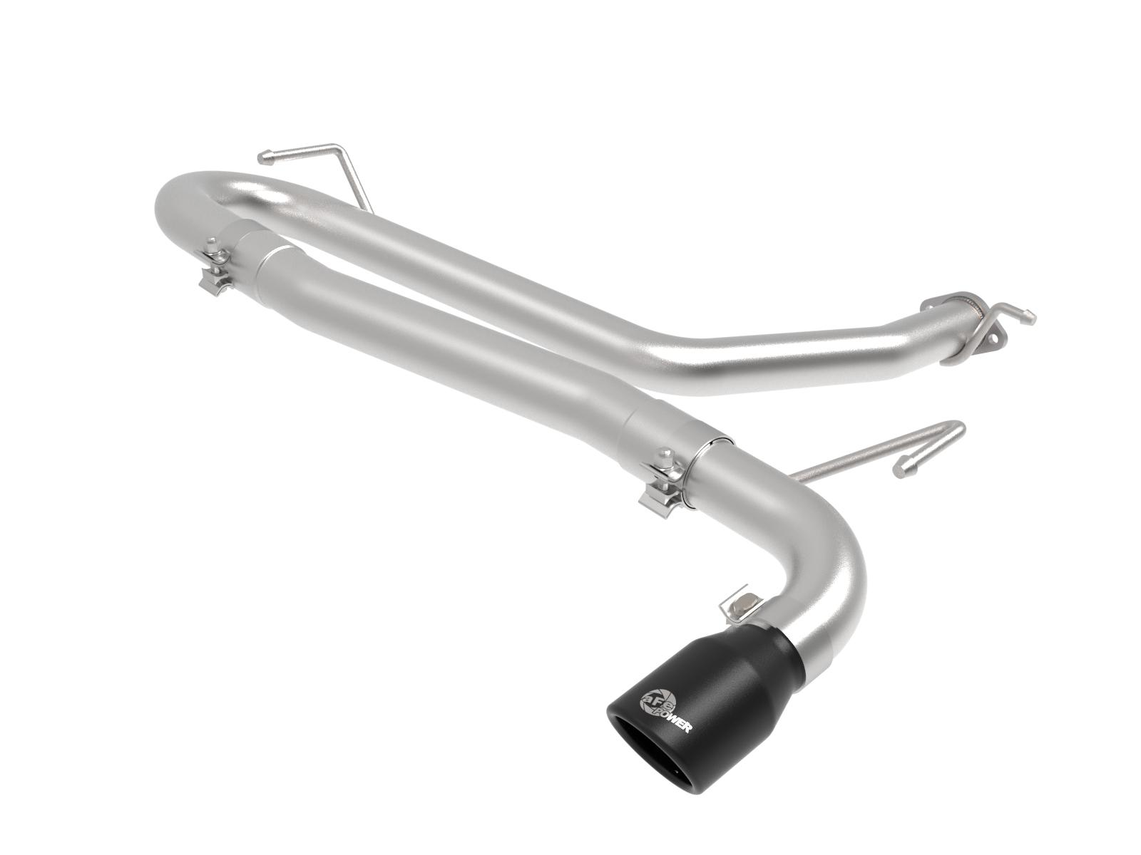 AFE Takeda 2-1/2 IN 304 Stainless Steel Axle-Back Exhaust w/o Muffler Black Tips Hyundai Kona 18-23 L4-1.6L (t) - 49-37017NM-B