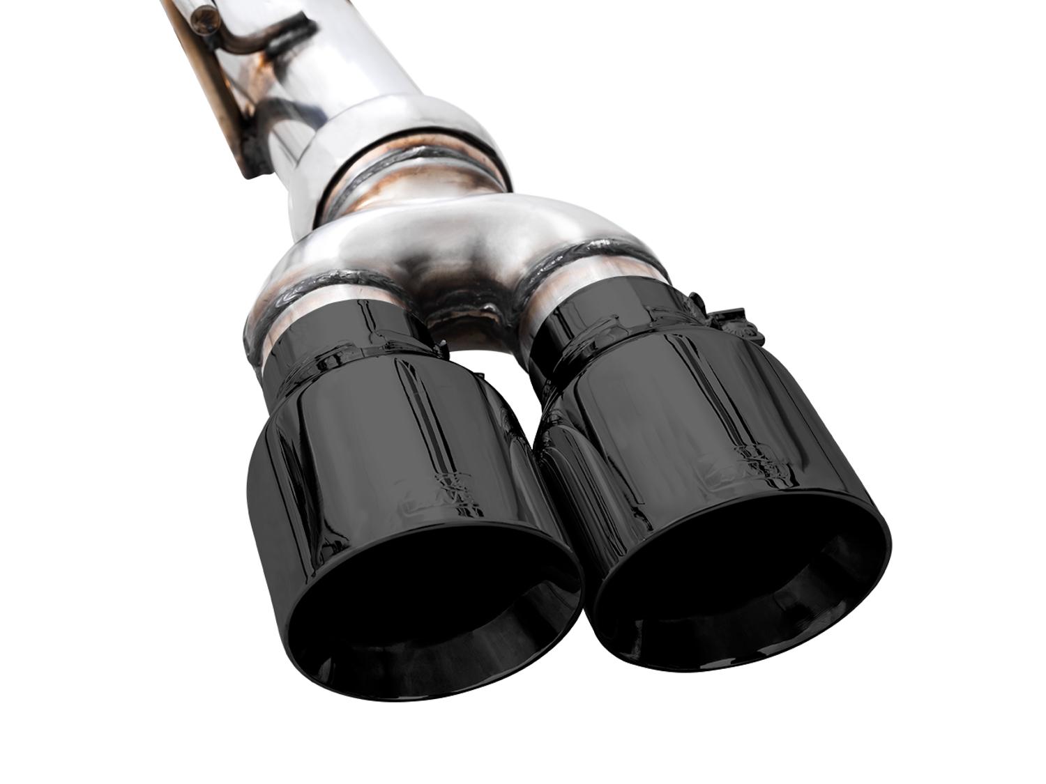 AWE 0FG Catback Split Rear Exit Exhaust for 4th Gen Silverado/Sierra 1500 6.2L (With Bumper Cutouts) - Quad Diamond Black Tips - 3015-43204