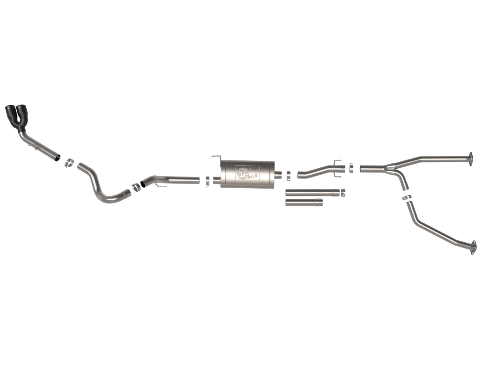 AFE Vulcan Series 2-1/2 IN to 3 IN Stainless Steel Cat-Back Exhaust System Black Toyota Tundra 2022 V6-3.5L (tt) - 49-36061-B
