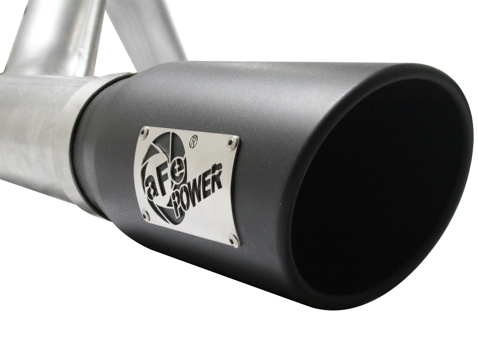 AFE ATLAS 4 IN Aluminized Steel Cat-Back Exhaust System w/ Muffler & Black Tip (2011-2014 F-150) - 49-03041-B