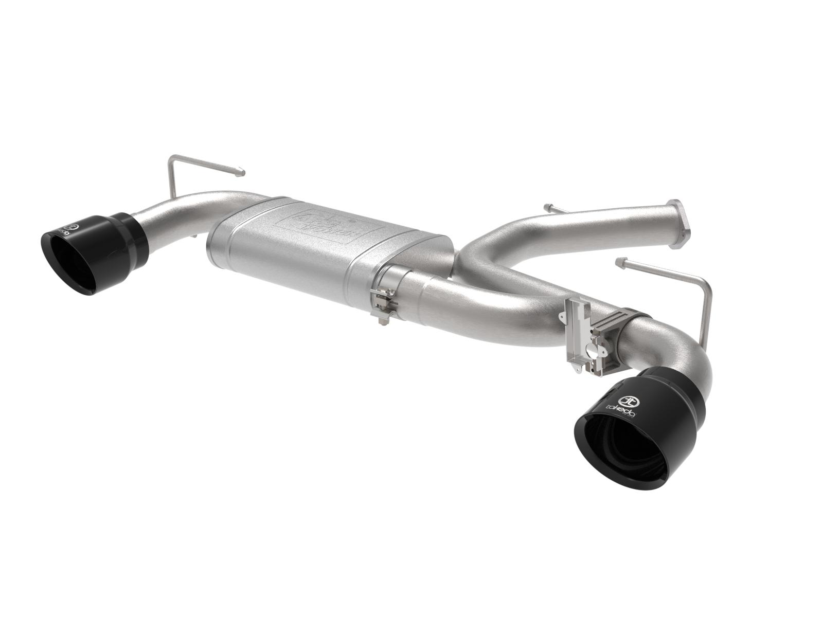 aFe Takeda 3" 304 Stainless Steel Axle-Back Exhaust System - Black Tip (2021-2022 Hyundai Veloster N L4-2.0L (t)) - 49-37029-B