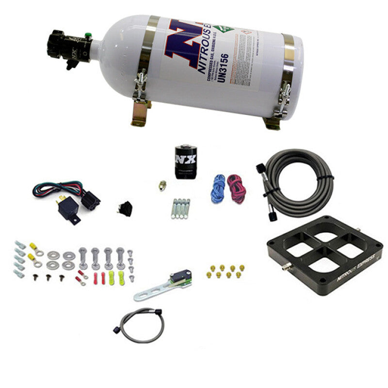 Nitrous Express Dry Sngl Entry Billet Crossbar Plate System 100-500Hp (4500 Flange) W/10Lb Btl - 66147-10