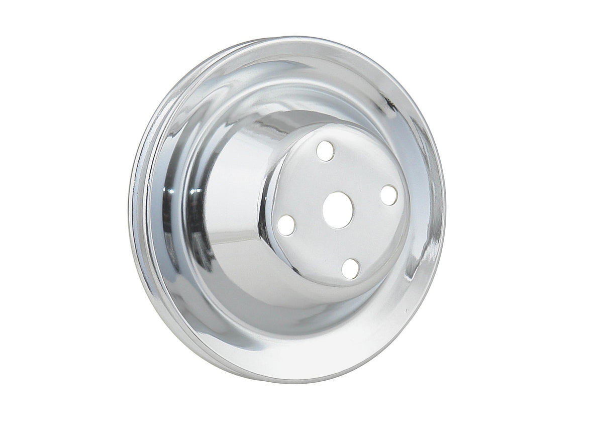 Mr. Gasket Chrome Water Pump Pulley - Single Groove.  - 8826
