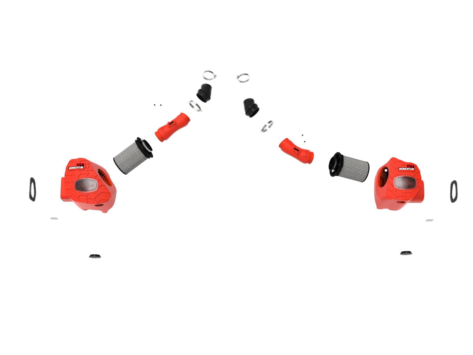 AFE Momentum GT Cold Air Intake System Red w/ Pro DRY S Filter Toyota Tundra 22-23 V6-3.4L (tt) - 50-70100DR