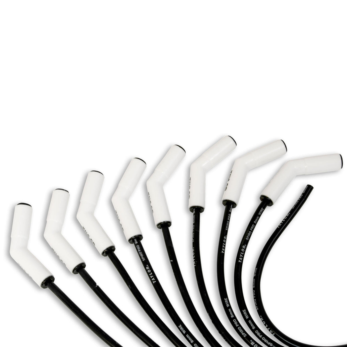 TAYLOR CABLE 8mm Spiro Pro White Ceramic Boot Universal Wire Set 135? Black - 75053