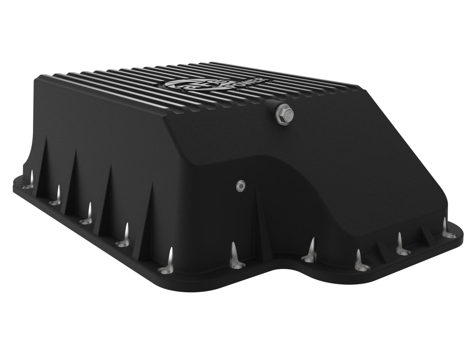 aFe POWER Transmission Pan Black w/ Machined Fins - 46-70122-1