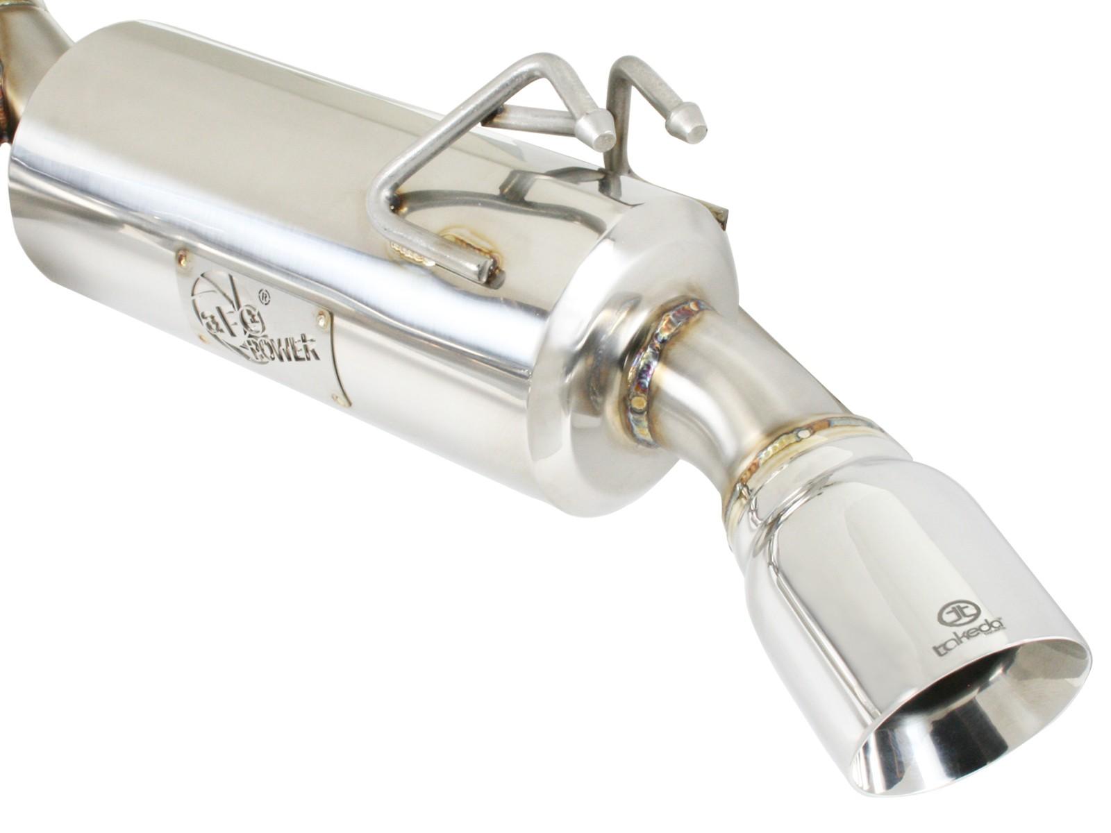 AFE Takeda 3 IN to 2-1/2 IN 304 Stainless Steel Cat-Back Exhaust w/ Polished Tips - 49-36701