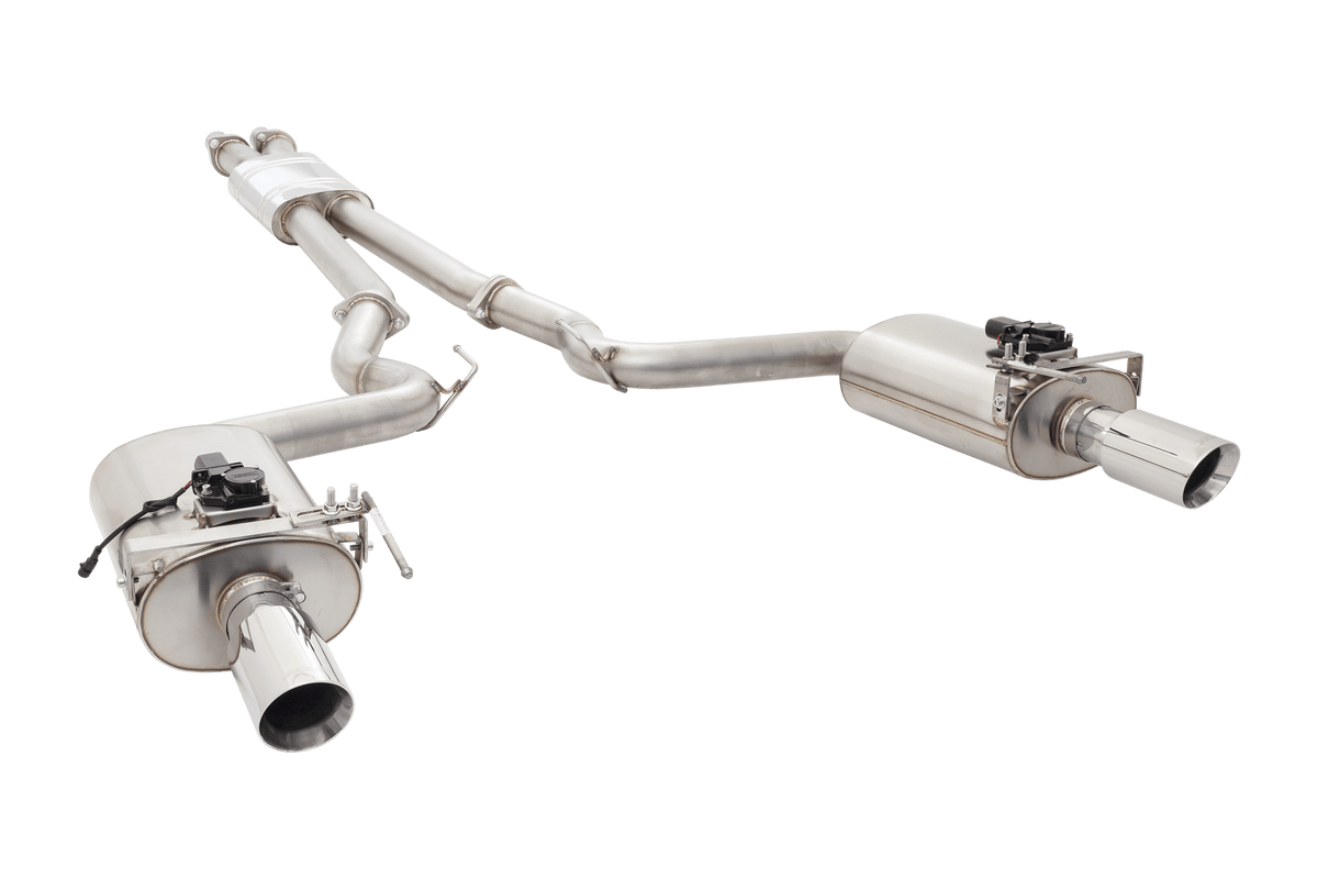 XForce Twin 3" Stainless Steel Cat-Back Exhaust System (2015-2017 Mustang GT) - ES-FM15-02-VMK-CBS