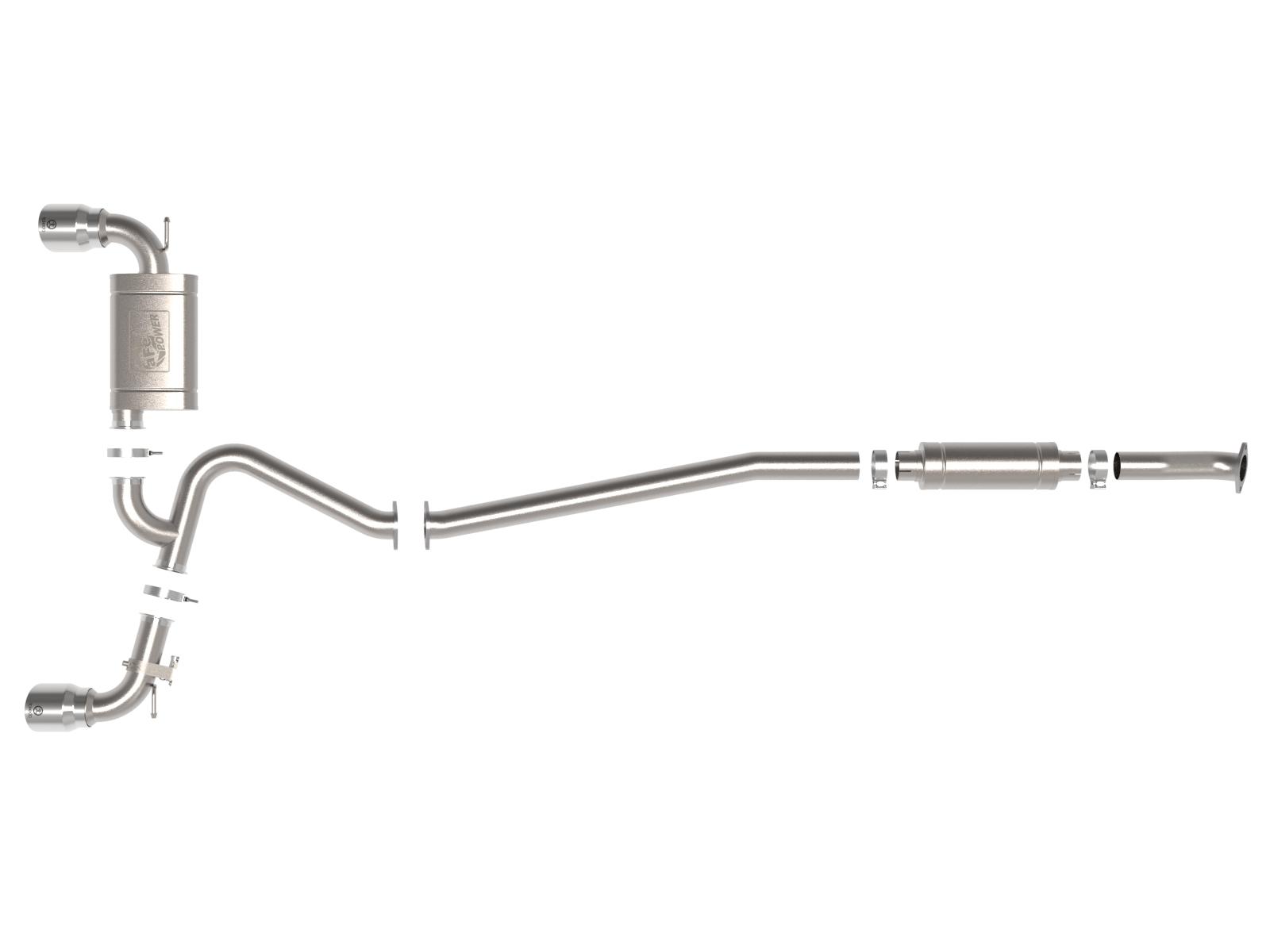 AFE Takeda 3 IN 304 Stainless Steel Cat-Back Exhaust w/ Polished Tips Hyundai Kona N 22-23 L4-2.0L (t) (49-37033-P) - 49-37033-P