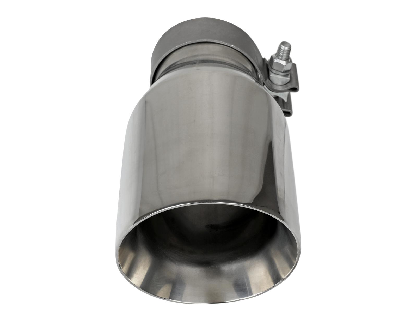 AFE MACH Force-Xp 304 Stainless Steel Clamp-on Exhaust Tip Polished (3 IN Inlet x 4-1/2 IN Outlet x 9 IN L) - 49T30454-P093