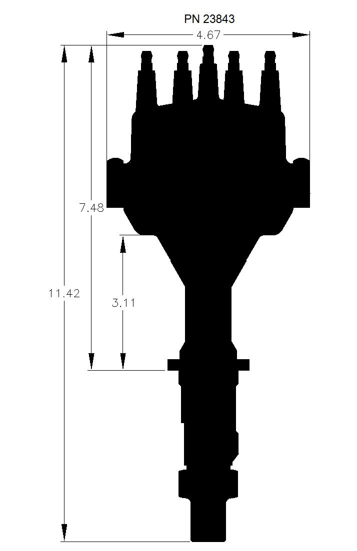 Black, Pontiac V8 Dual Sync Distributor.  - 23843