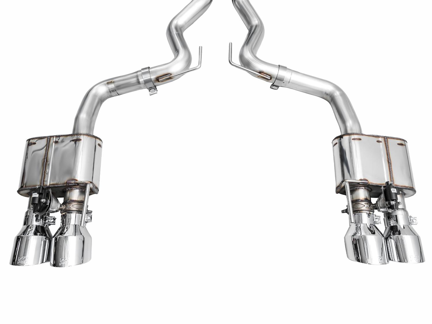 AWE SwitchPath Catback Exhaust - Quad Chrome Silver Tips (2024-2026 Mustang GT) - 3025-42650