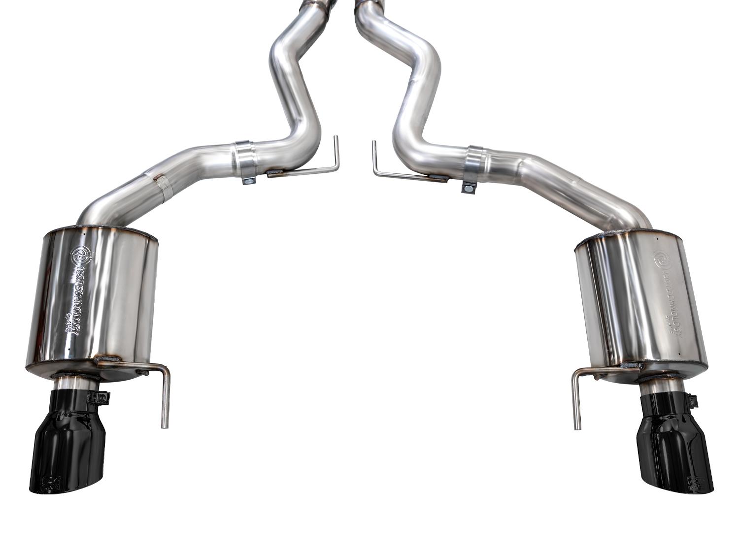 AWE Touring Edition Catback Exhaust - Dual Diamond Black Tips (2024-2026 Mustang GT) - 3015-33650