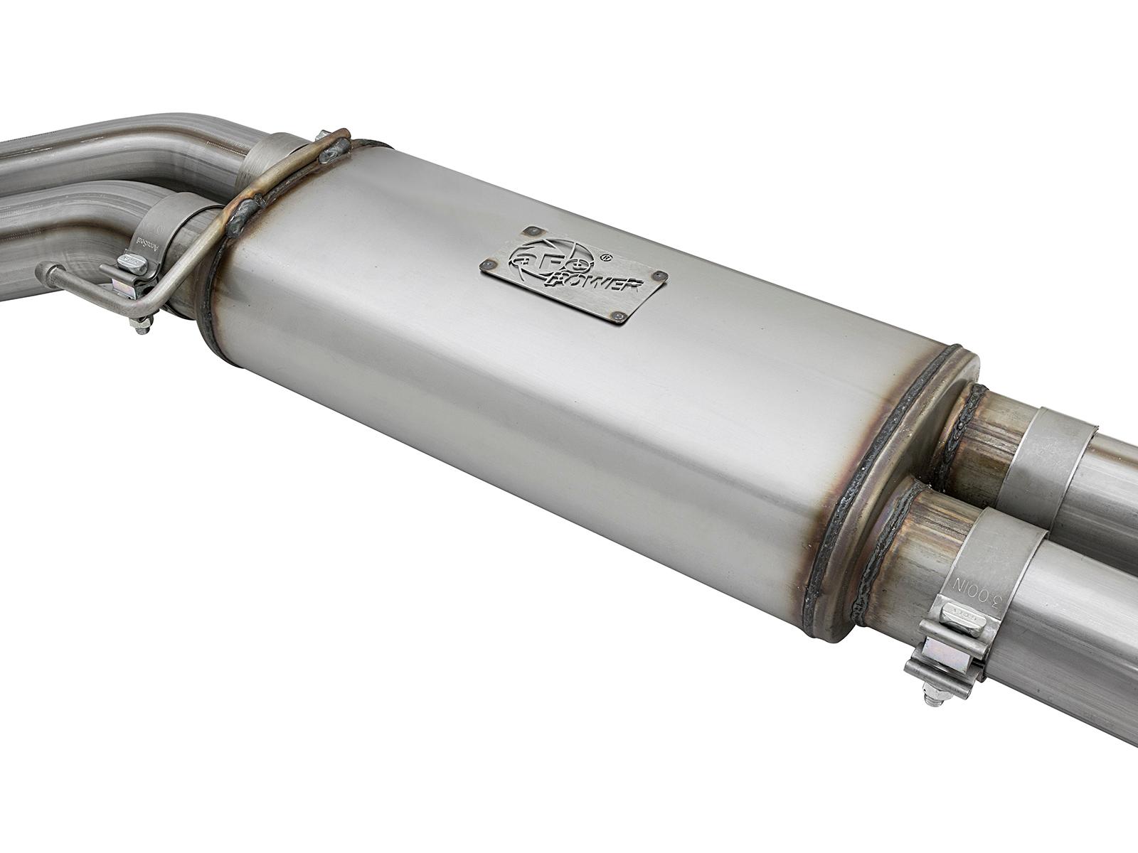AFE Rebel Series 3 IN 409 Stainless Steel Cat-Back Exhaust System w/Polished Tip (2017-2020 F-150) - 49-43091-P