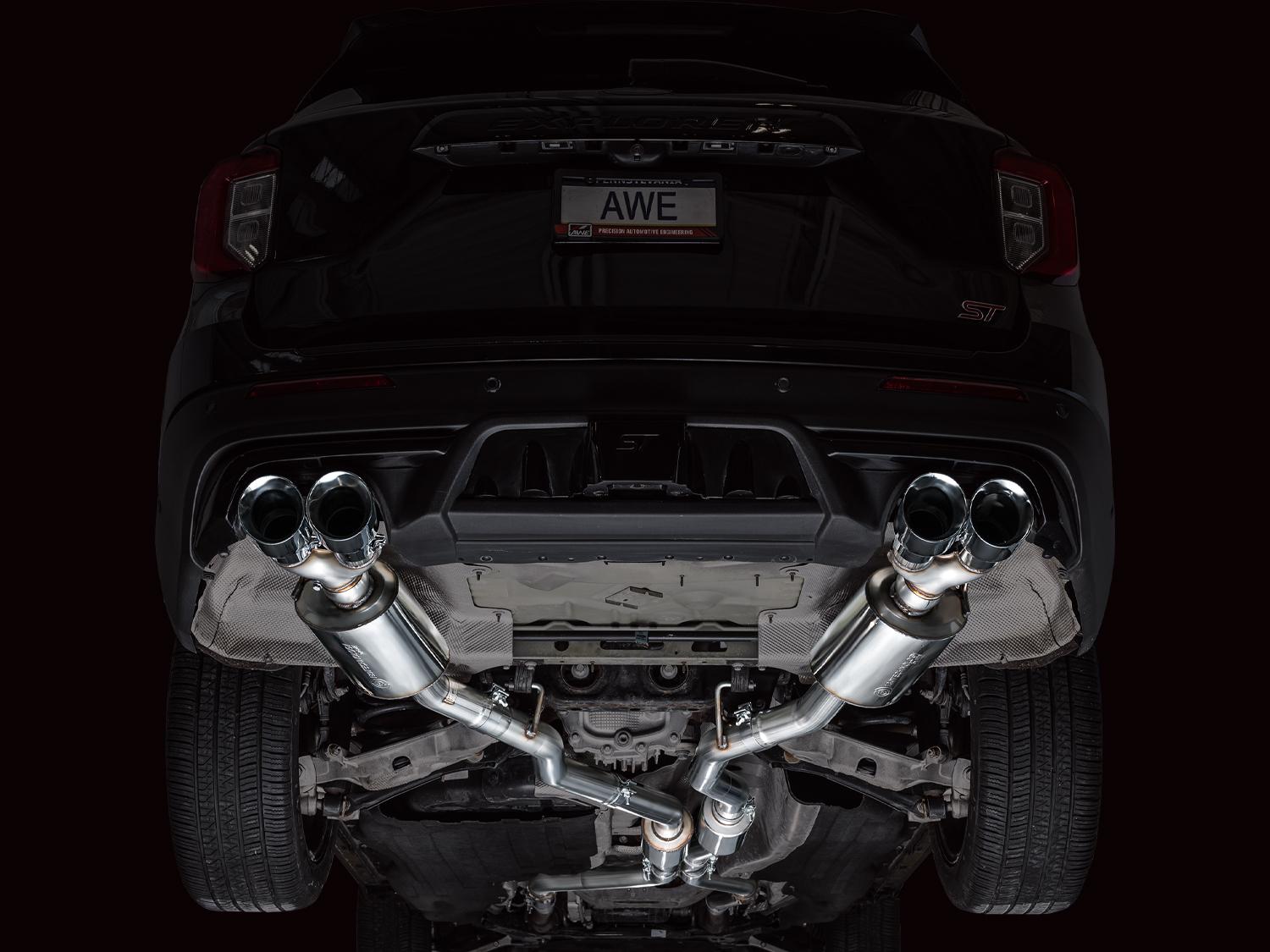 AWE Touring Edition Catback Exhaust - Chrome Silver Tips (2020-2026 Explorer ST) - 3015-42625